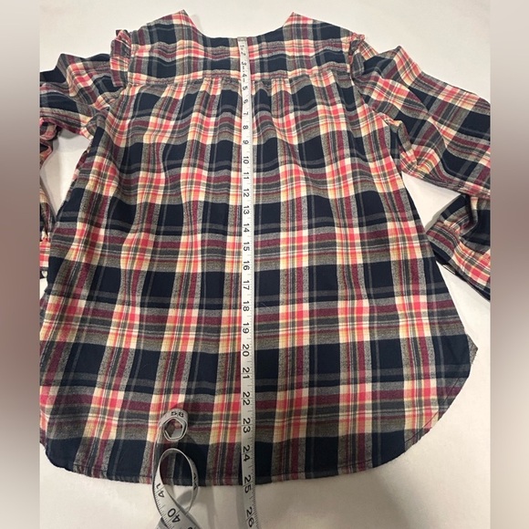 Anthropologie Isabella Sinclair Abilene Plaid Ruffled Henley - Picture 10 of 11